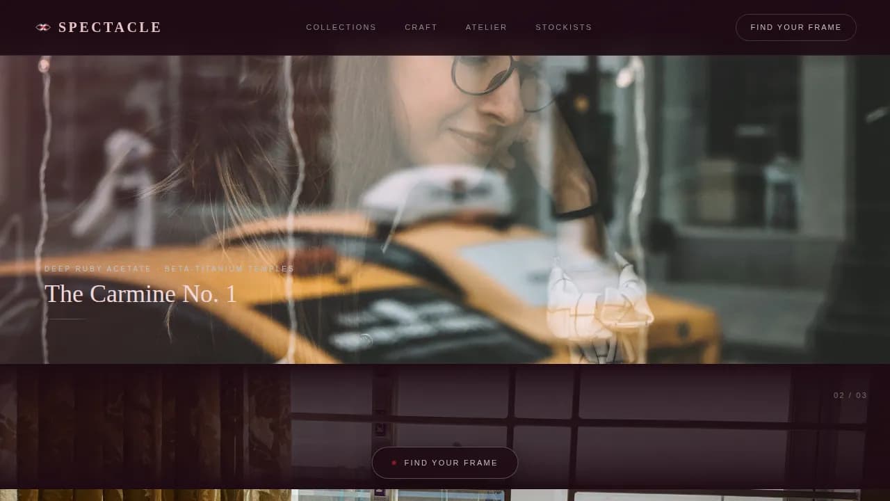 Spectacle — Premium Eyewear Retail Landing Page Template