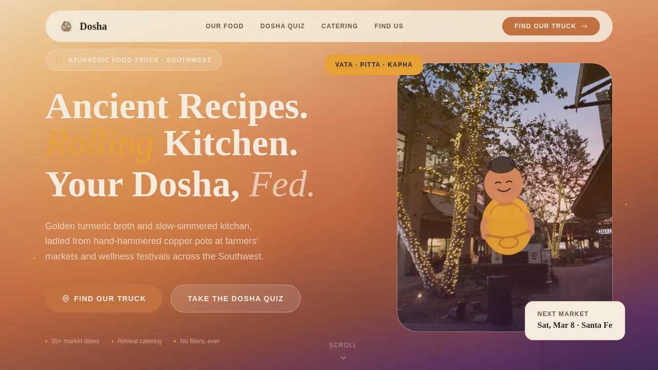 Dosha — Authentic Ayurvedic Cuisine Landing Page Template