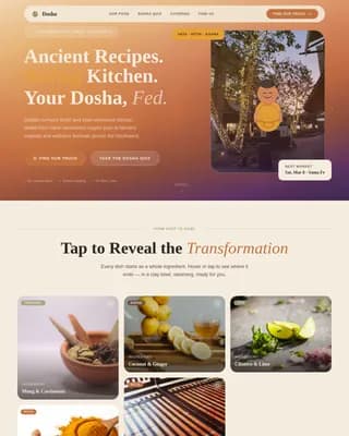 Dosha — Authentic Ayurvedic Cuisine Landing Page Template