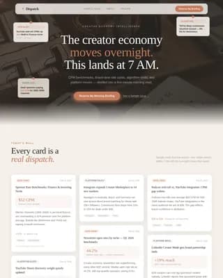 Dispatch — Daily Creator Insights Landing Page Template