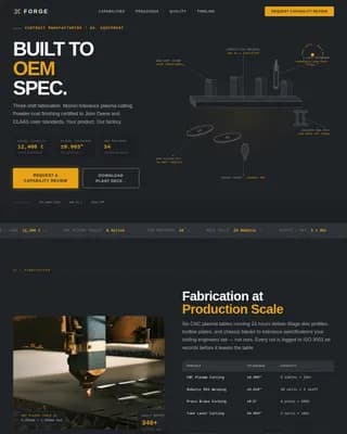 Forge - Precision Contract Manufacturing Landing Page Template