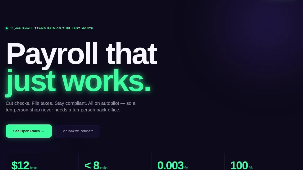 Payroll — Rapid Recruitment Platform Landing Page Template