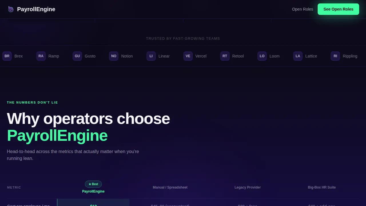 Payroll — Rapid Recruitment Platform Landing Page Template