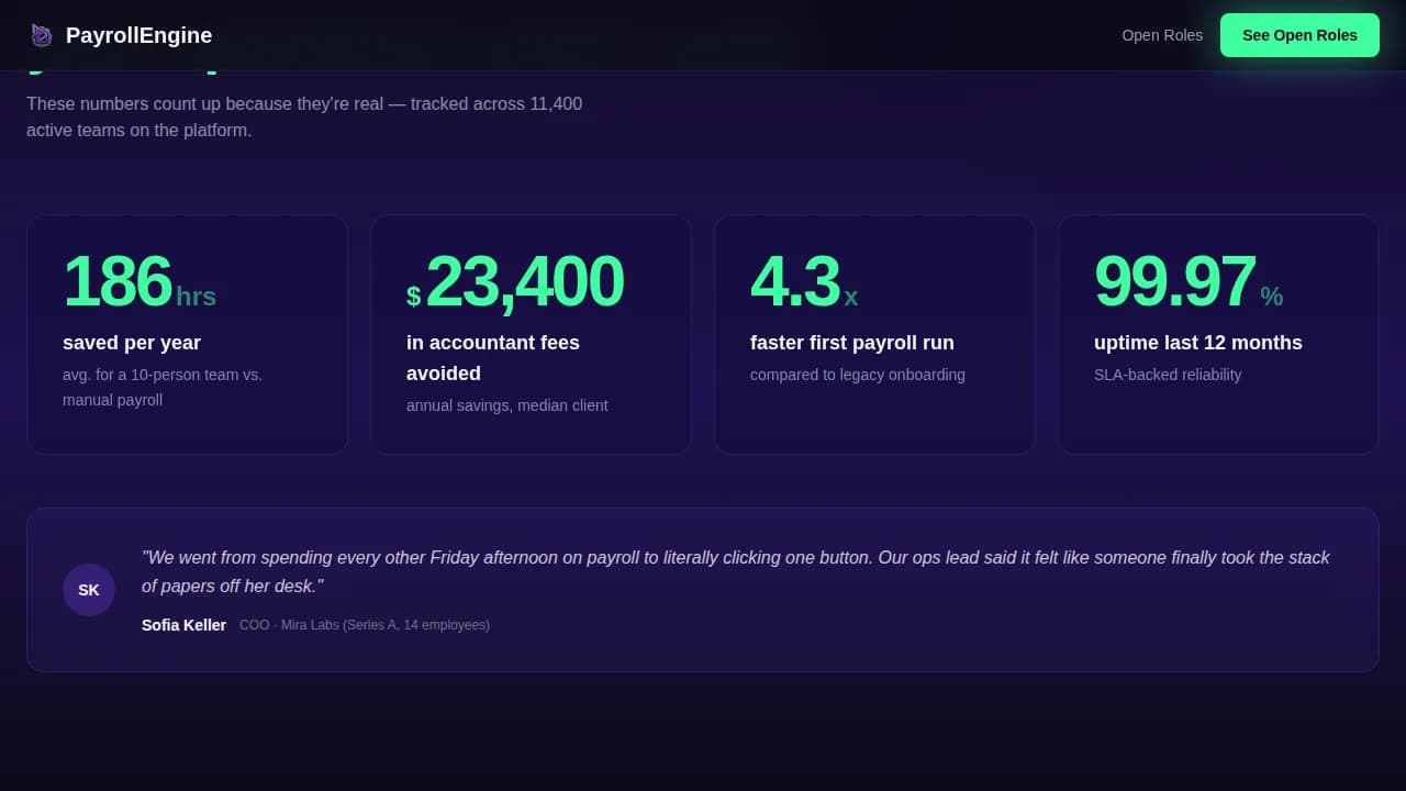 Payroll — Rapid Recruitment Platform Landing Page Template