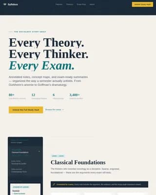 Syllabus — Authoritative Sociology Guide Landing Page Template