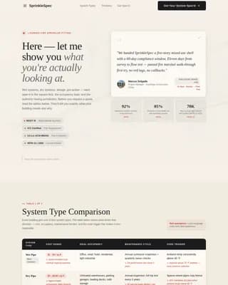 Sprinkle — Trusted Fire Safety Landing Page Template