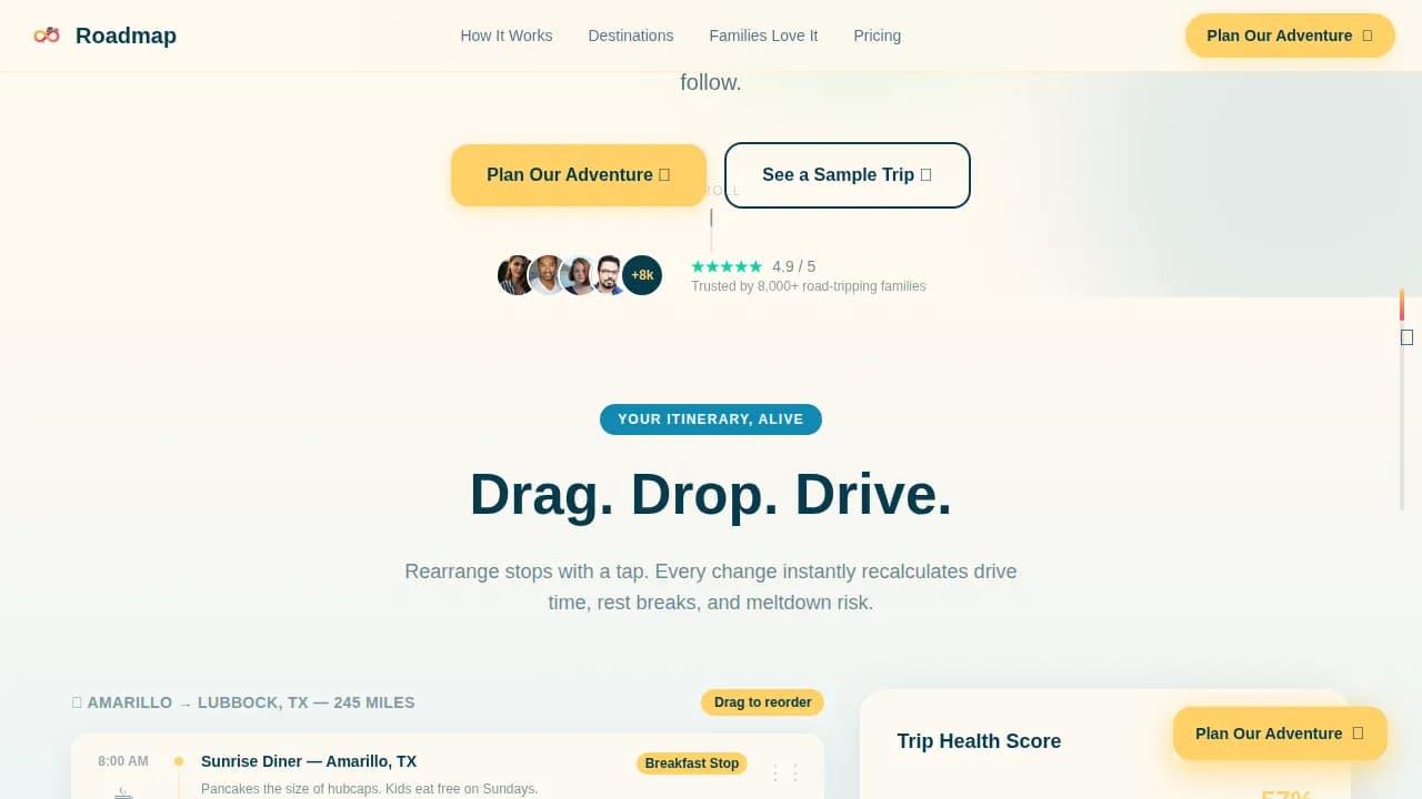 Roadmap — Premium Family Travel Landing Page Template