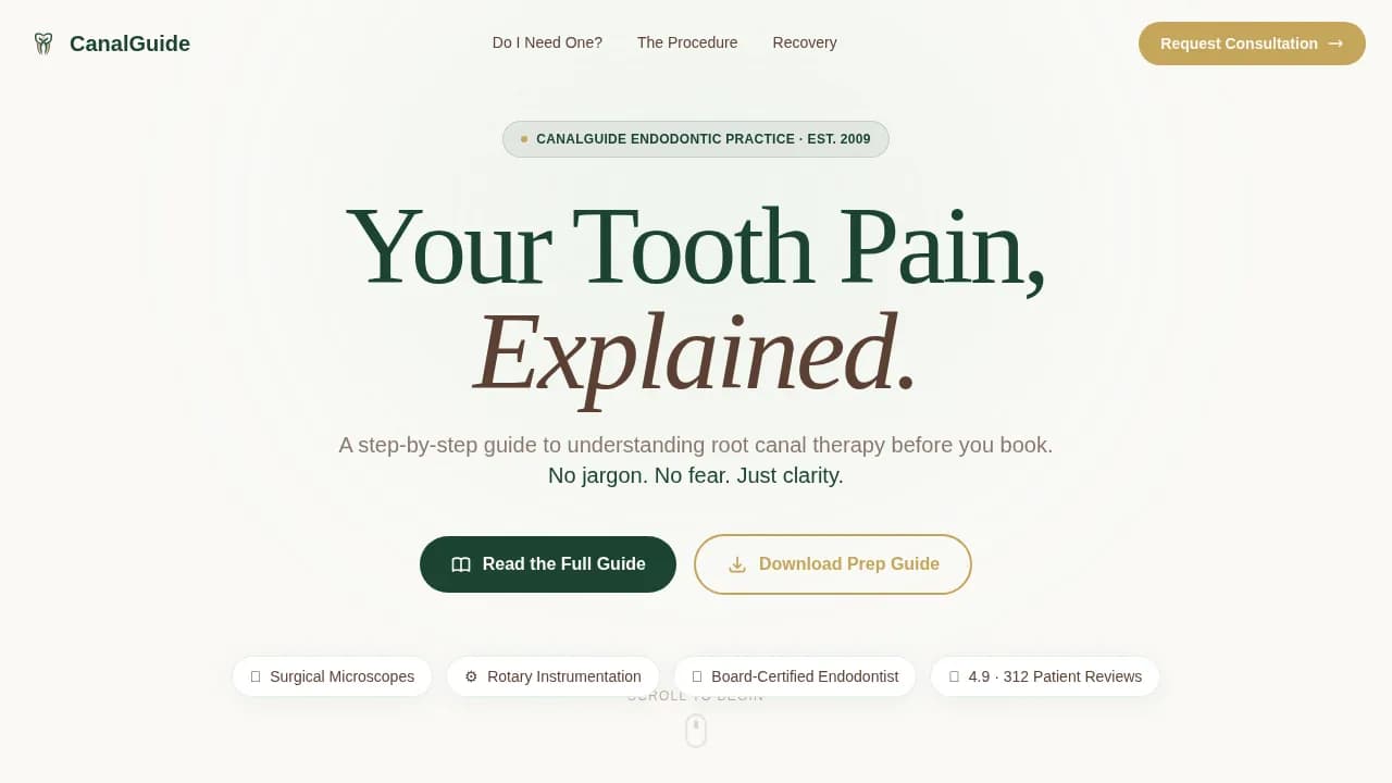 Endodontic — Advanced Root Canal Therapy Landing Page Template