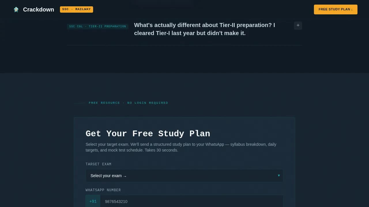 Crackdown — Intensive Exam Prep Landing Page Template