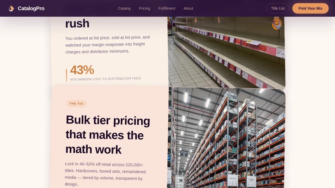 Catalog — Premium Wholesale Media Landing Page Template