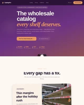 Catalog — Premium Wholesale Media Landing Page Template