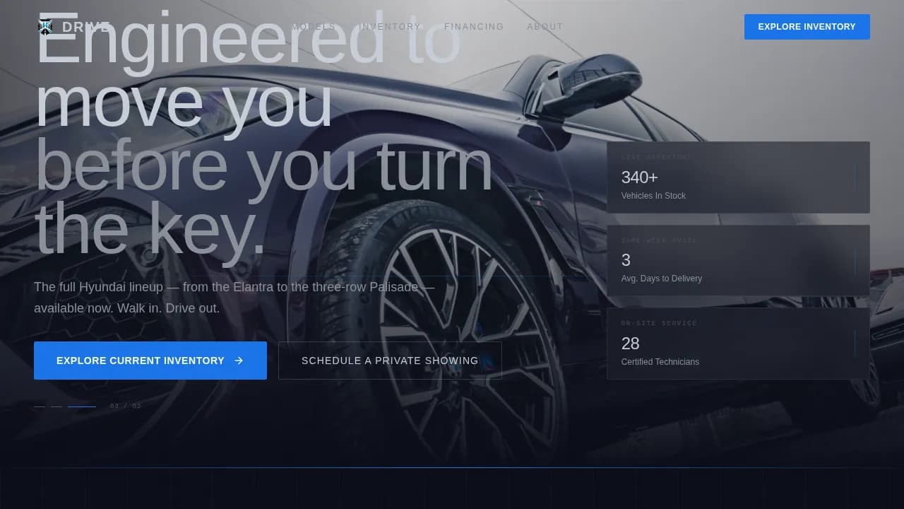 Drive — Certified Hyundai Dealer Landing Page Template