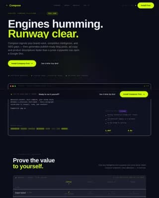 Compose — Smart Content Creation Landing Page Template