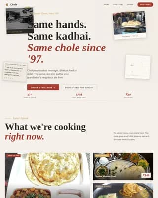 Chole — Authentic Indian Restaurant Landing Page Template