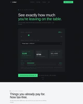 Ledger - Smart Student HSA Savings Landing Page Template