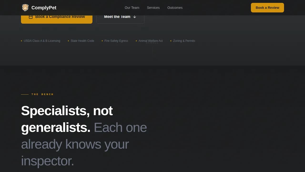 Safeguard — Expert Animal Compliance Landing Page Template