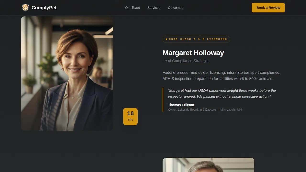 Safeguard — Expert Animal Compliance Landing Page Template
