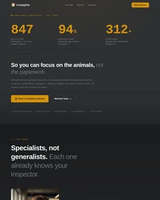 Safeguard — Expert Animal Compliance Landing Page Template