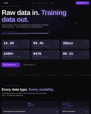 DataSort — Rapid AI Labeling Landing Page Template