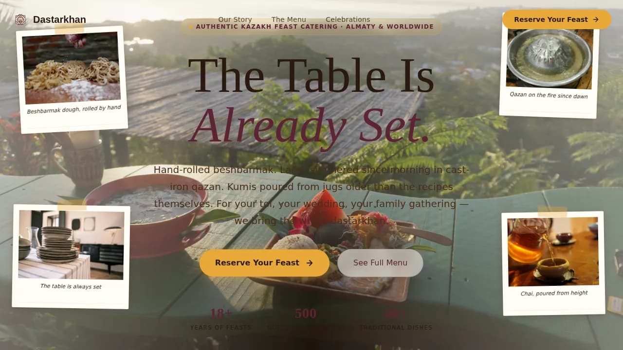 Feast — Authentic Kazakh Catering Landing Page Template
