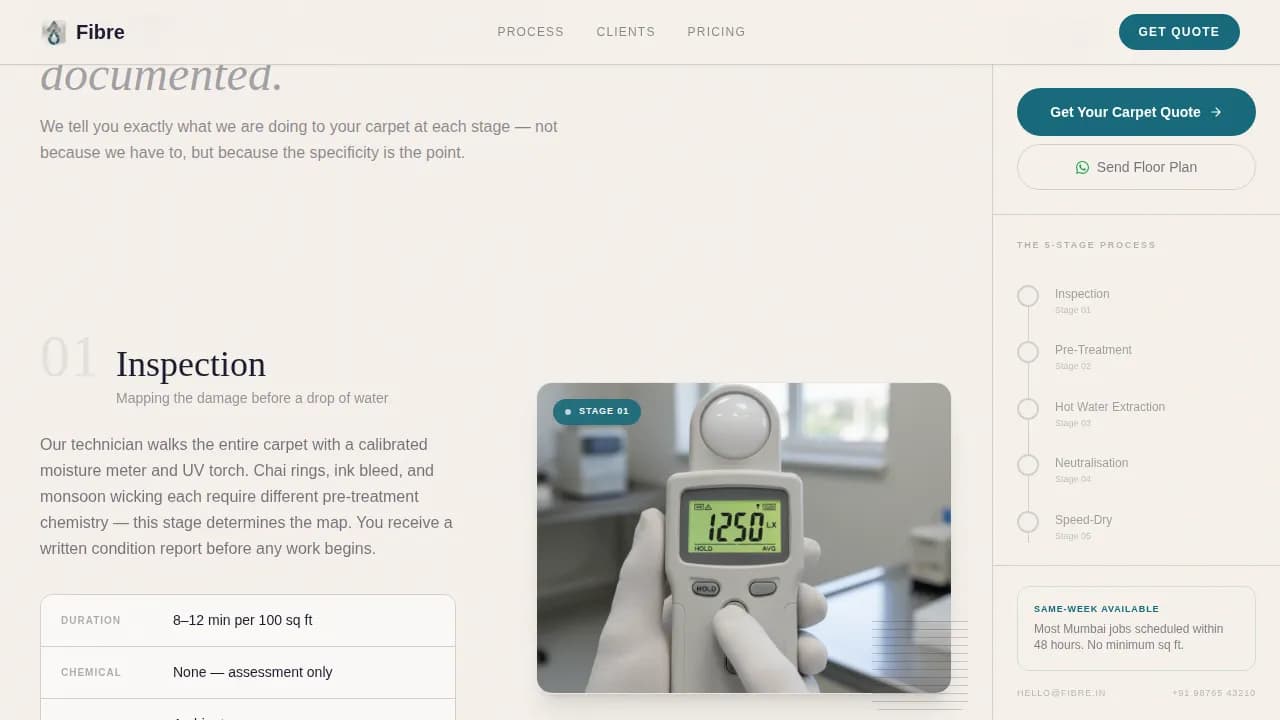 Pristine — Commercial Carpet Restoration Landing Page Template