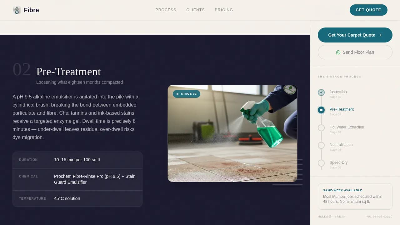 Pristine — Commercial Carpet Restoration Landing Page Template
