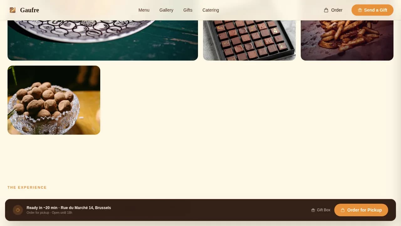 Waffle — Artisan Belgian Café Landing Page Template