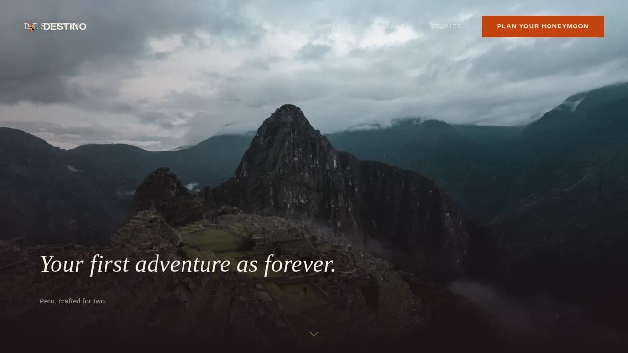 Wanderlust — Curated Peru Honeymoon Landing Page Template