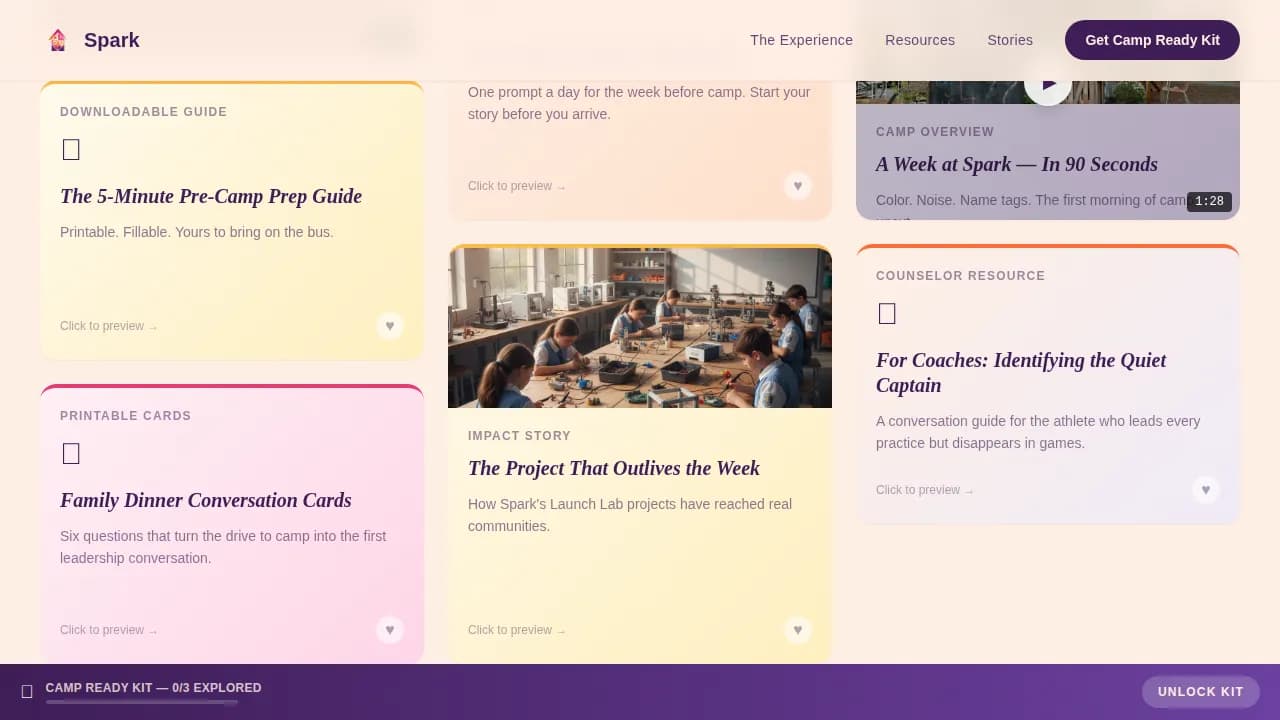 Ignite — Dynamic Teen Leadership Camp Landing Page Template