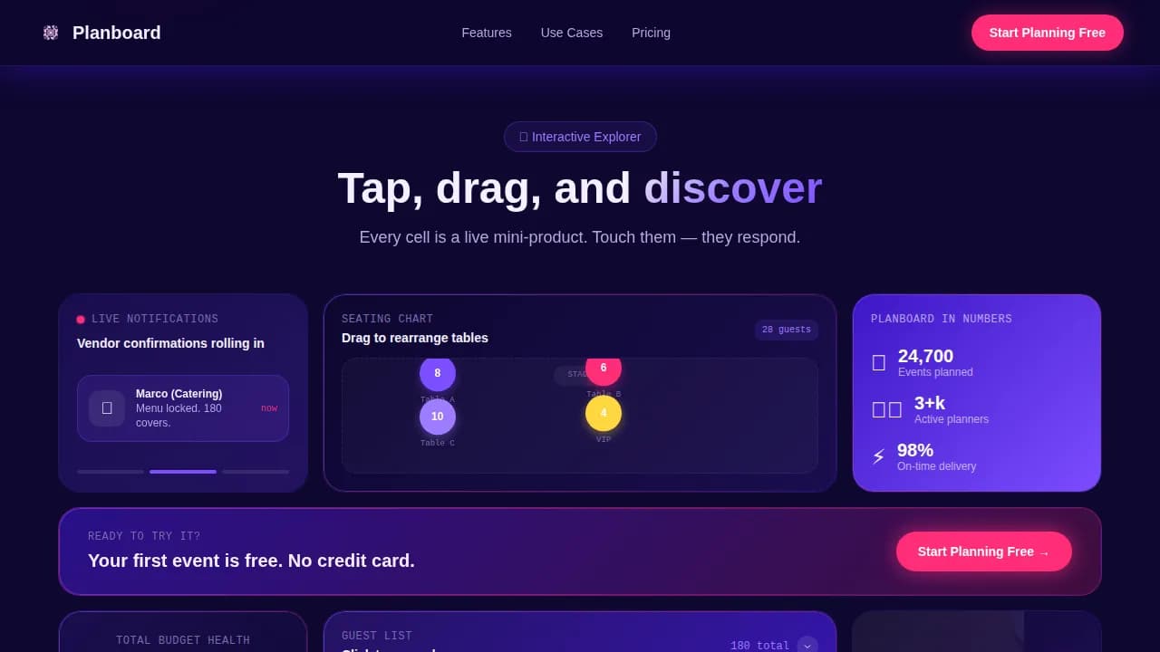 Orchestrate — Agile Event Planning Landing Page Template