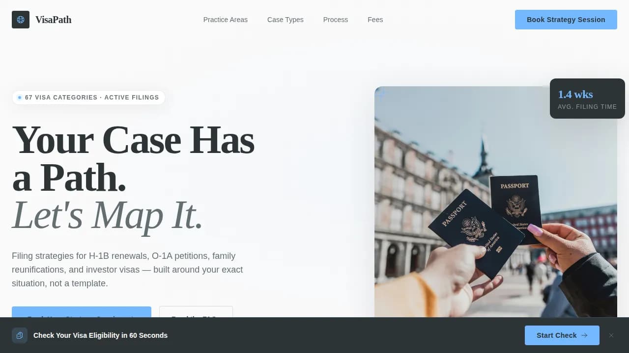 Navigate — Expert Immigration Law Landing Page Template