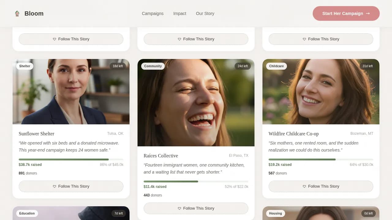 Empower — Visionary Women Fundraising Landing Page Template