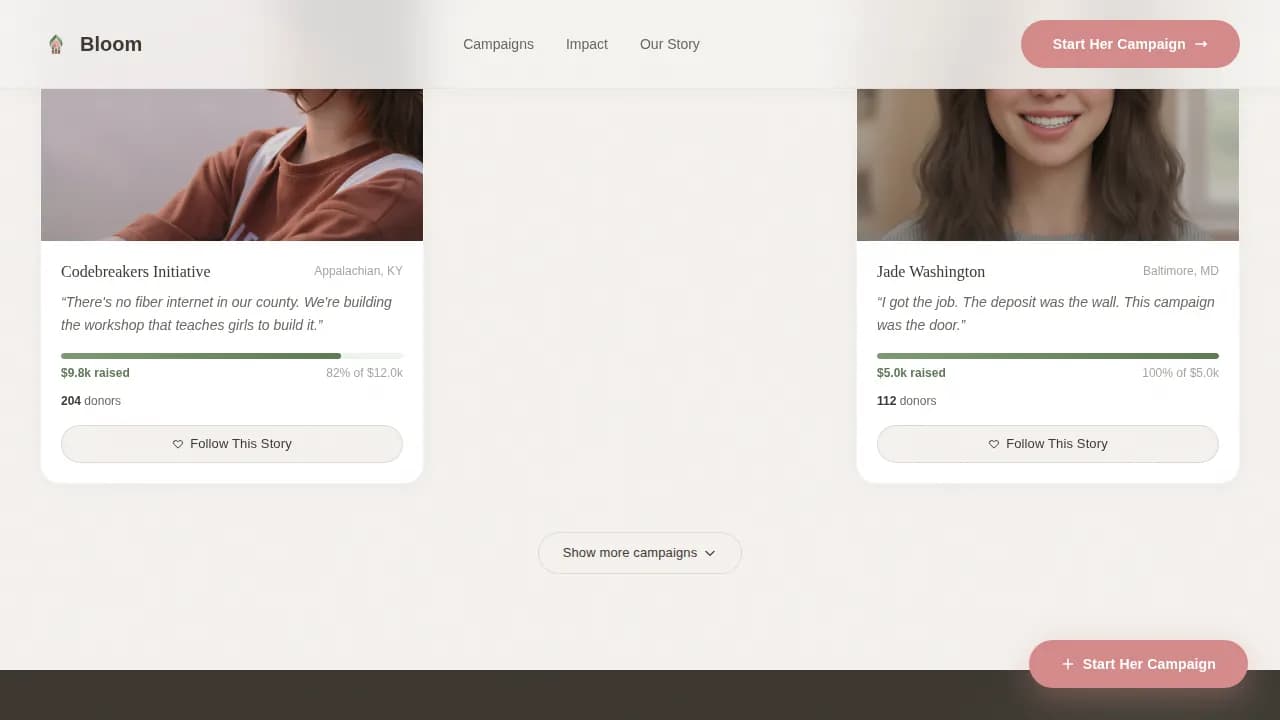 Empower — Visionary Women Fundraising Landing Page Template