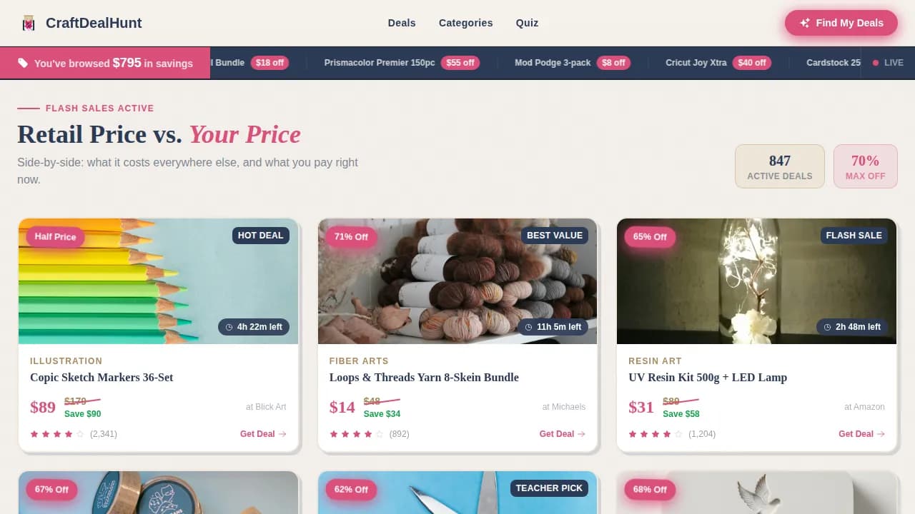Bargain — Instant Craft Marketplace Landing Page Template