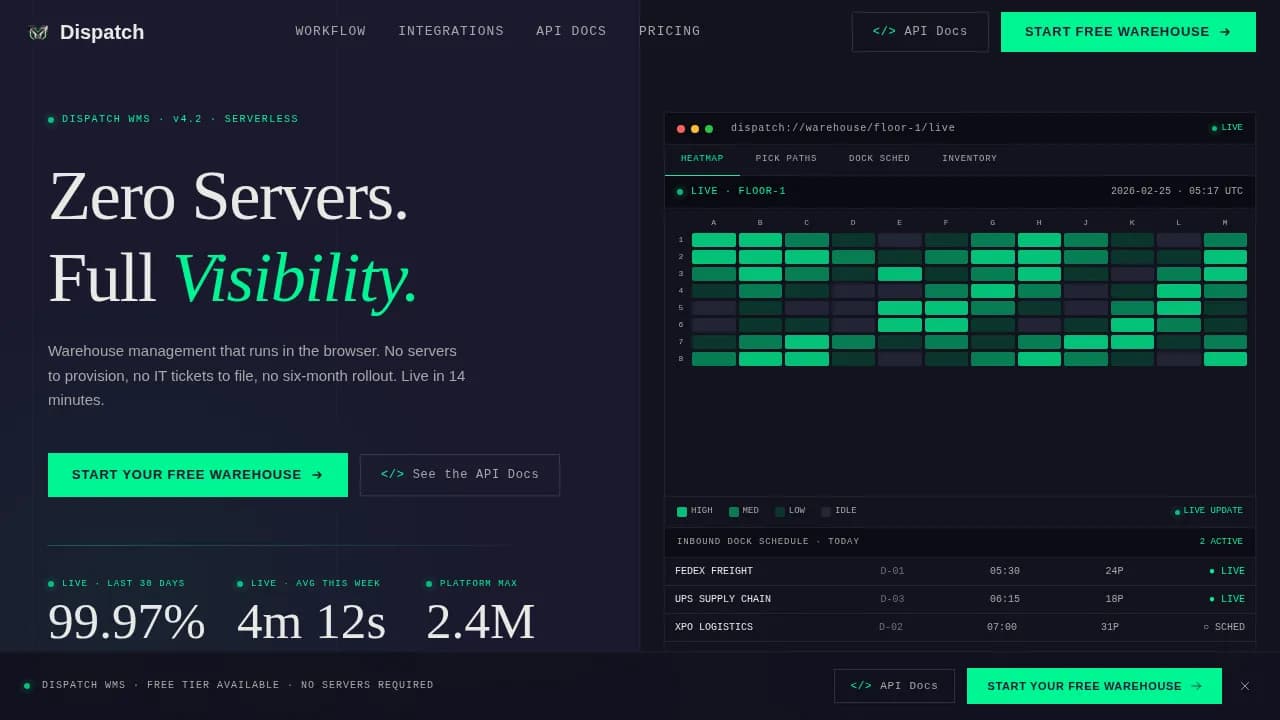 Optimize — Serverless Logistics Platform Landing Page Template