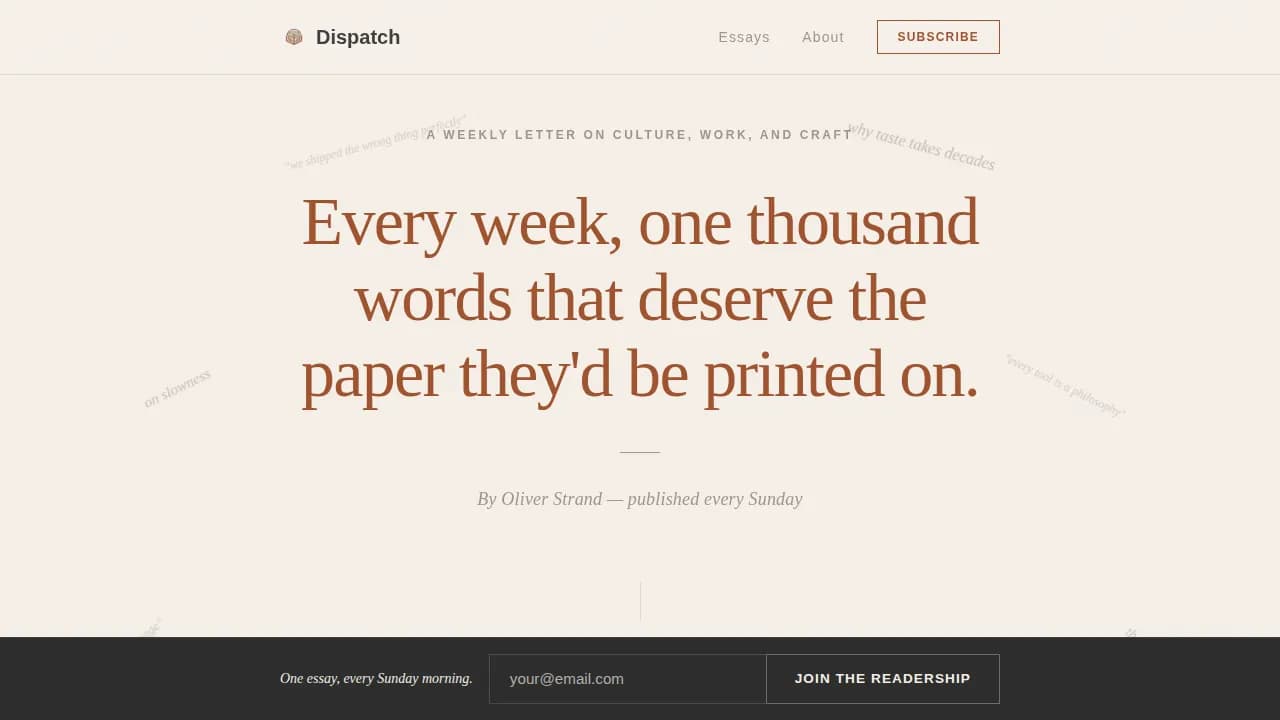 Broadcast — Narrative Thought Leadership Landing Page Template
