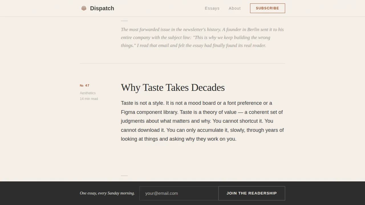 Broadcast — Narrative Thought Leadership Landing Page Template