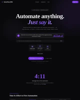 Invoke - Voice-Activated RPA Workflow Automation Landing Page Template
