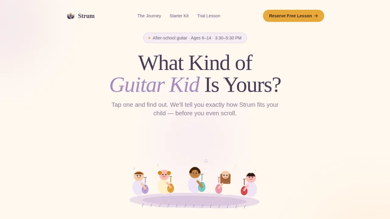 Crescendo — Engaging Youth Music Lessons Landing Page Template