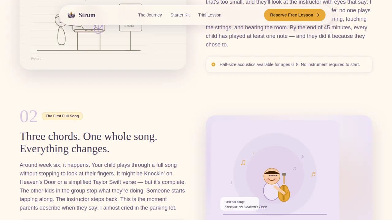 Crescendo — Engaging Youth Music Lessons Landing Page Template