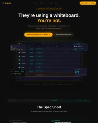 Dispatch - Crew Scheduling Comparison Landing Page Template