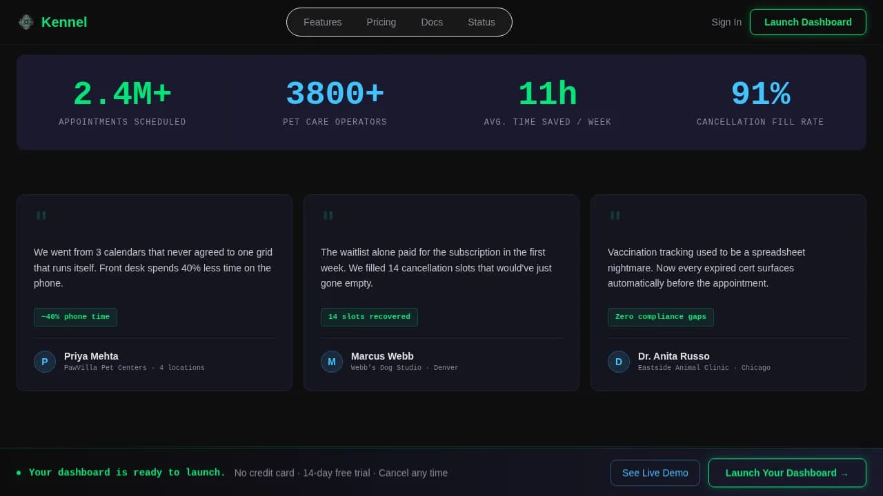 Kennel Professional Website Template 2025x