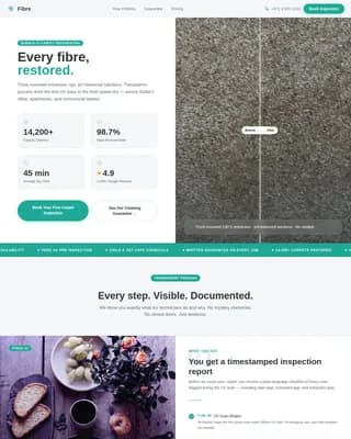 Fibre — Proven Carpet Restoration Landing Page Template