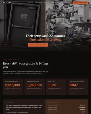 Clamp - Precision Fixture Engineering Landing Page Template