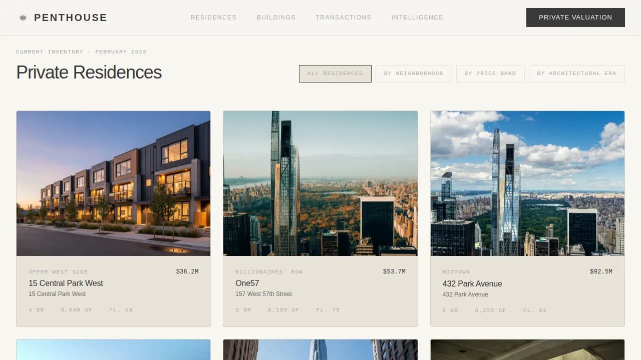 Estate — Curated Luxury Sales Landing Page Template