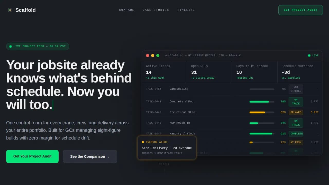 Build — Smart Construction Command Landing Page Template