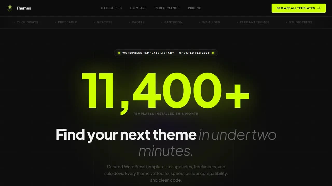 Themes - Discover High-Performance WordPress Template Library Landing Page Template