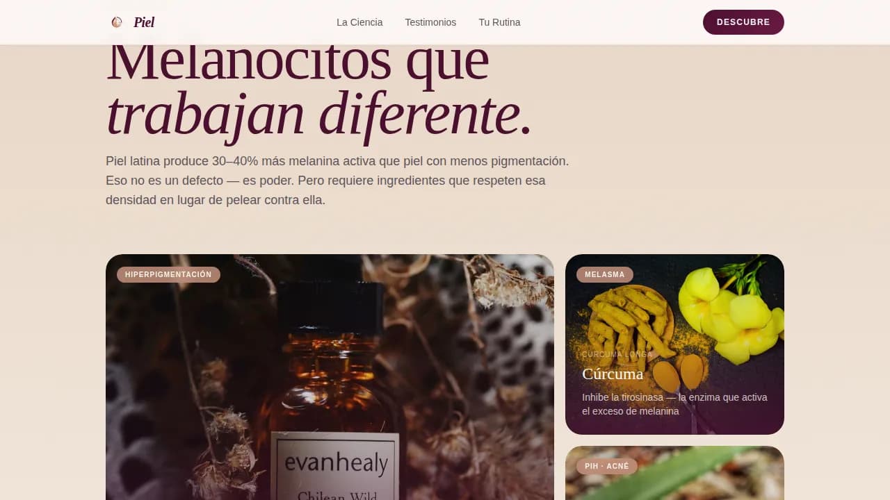 Glow — Rich Skin Wellness Blog Landing Page Template