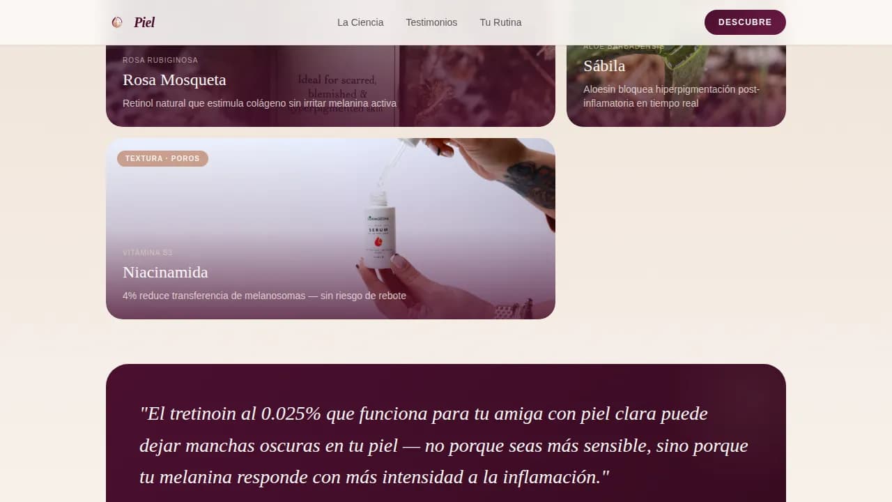 Glow — Rich Skin Wellness Blog Landing Page Template