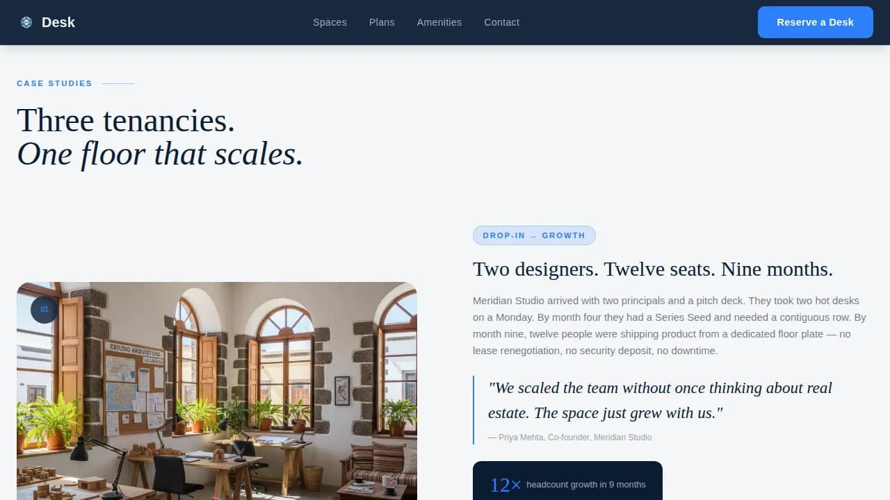 Workspace — Corporate CoWorking Hub Landing Page Template